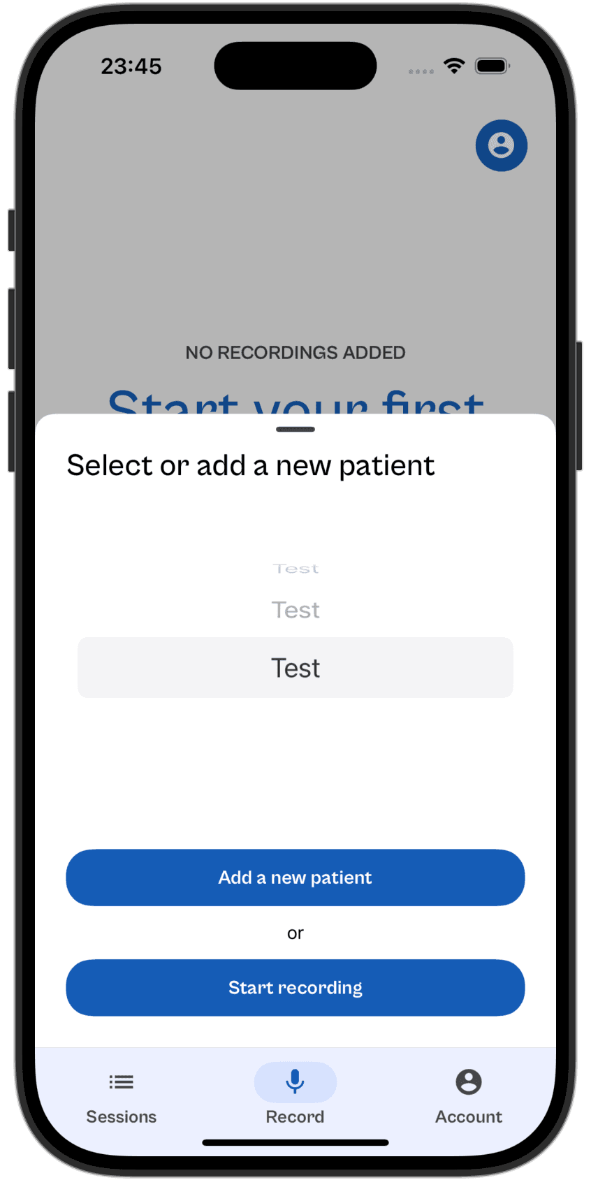 mobile application screenshot